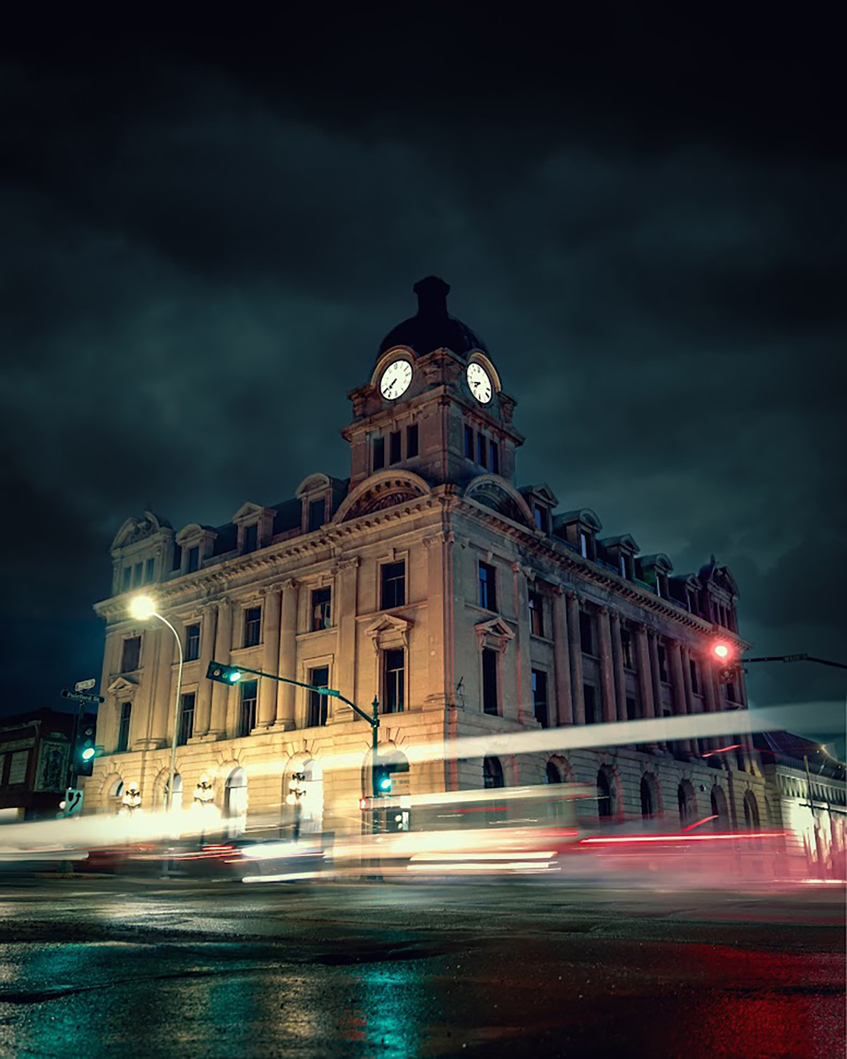 building at night